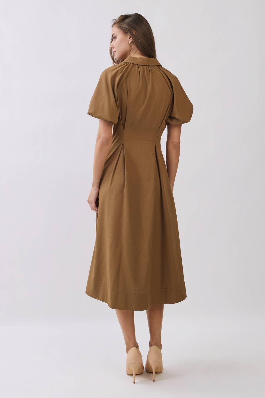 Button Front Midi Dress