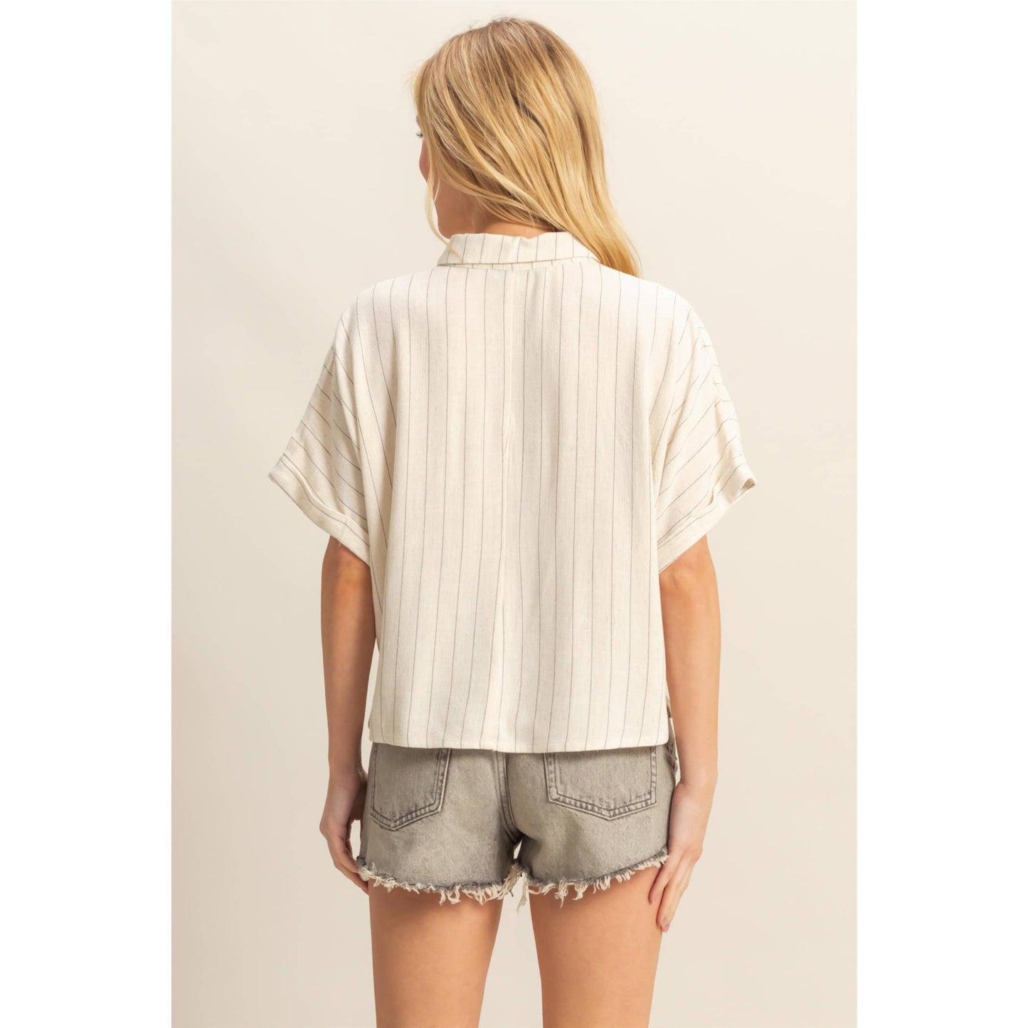 Linen Striped Button Down Shirt