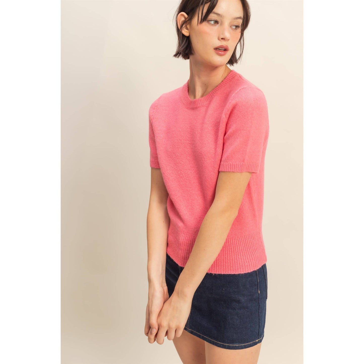 Short Sleeve Sweater Top