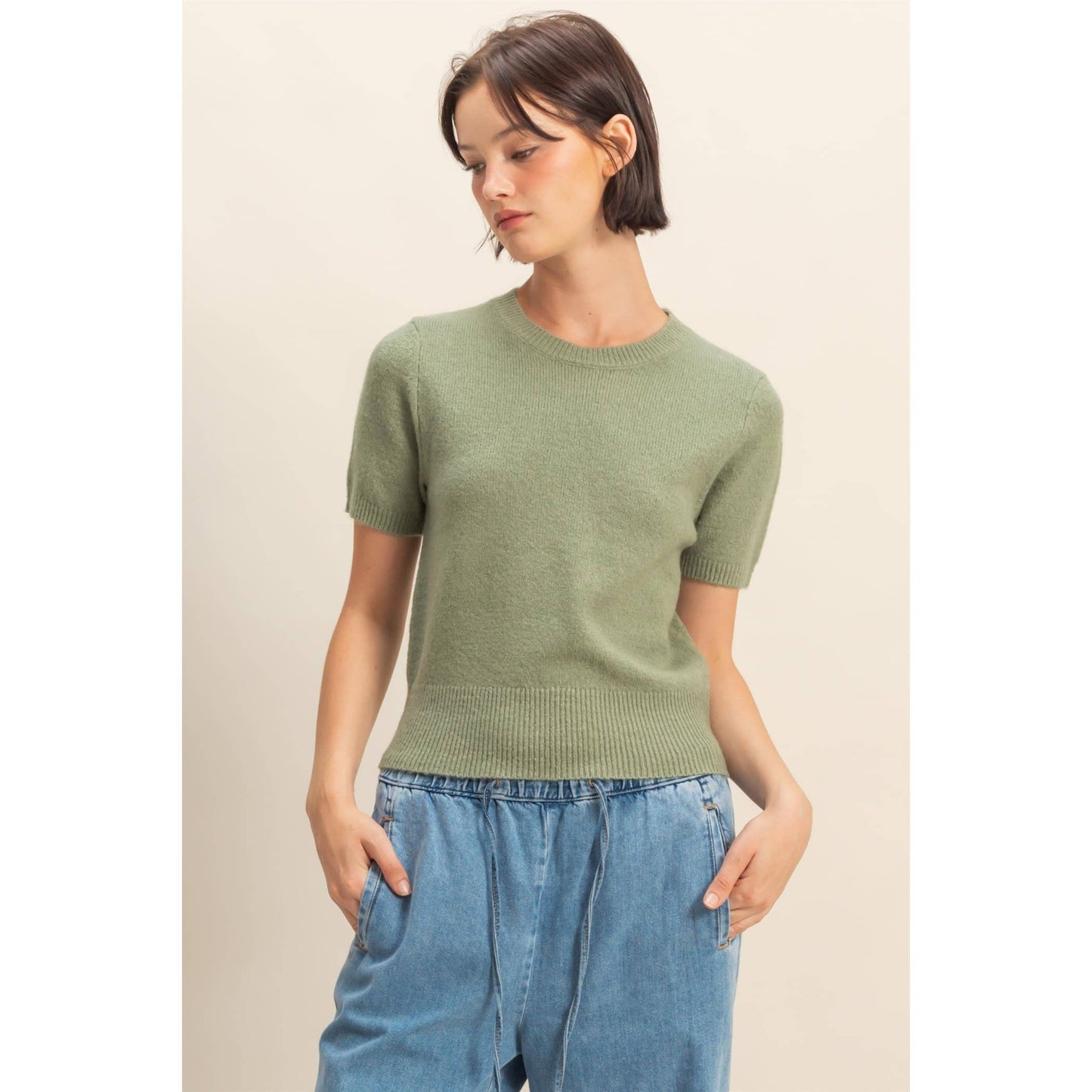 Short Sleeve Sweater Top