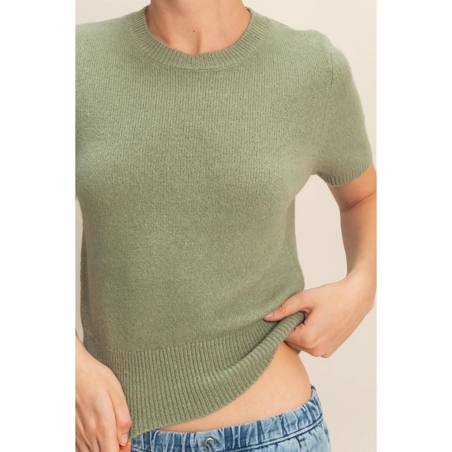 Short Sleeve Sweater Top