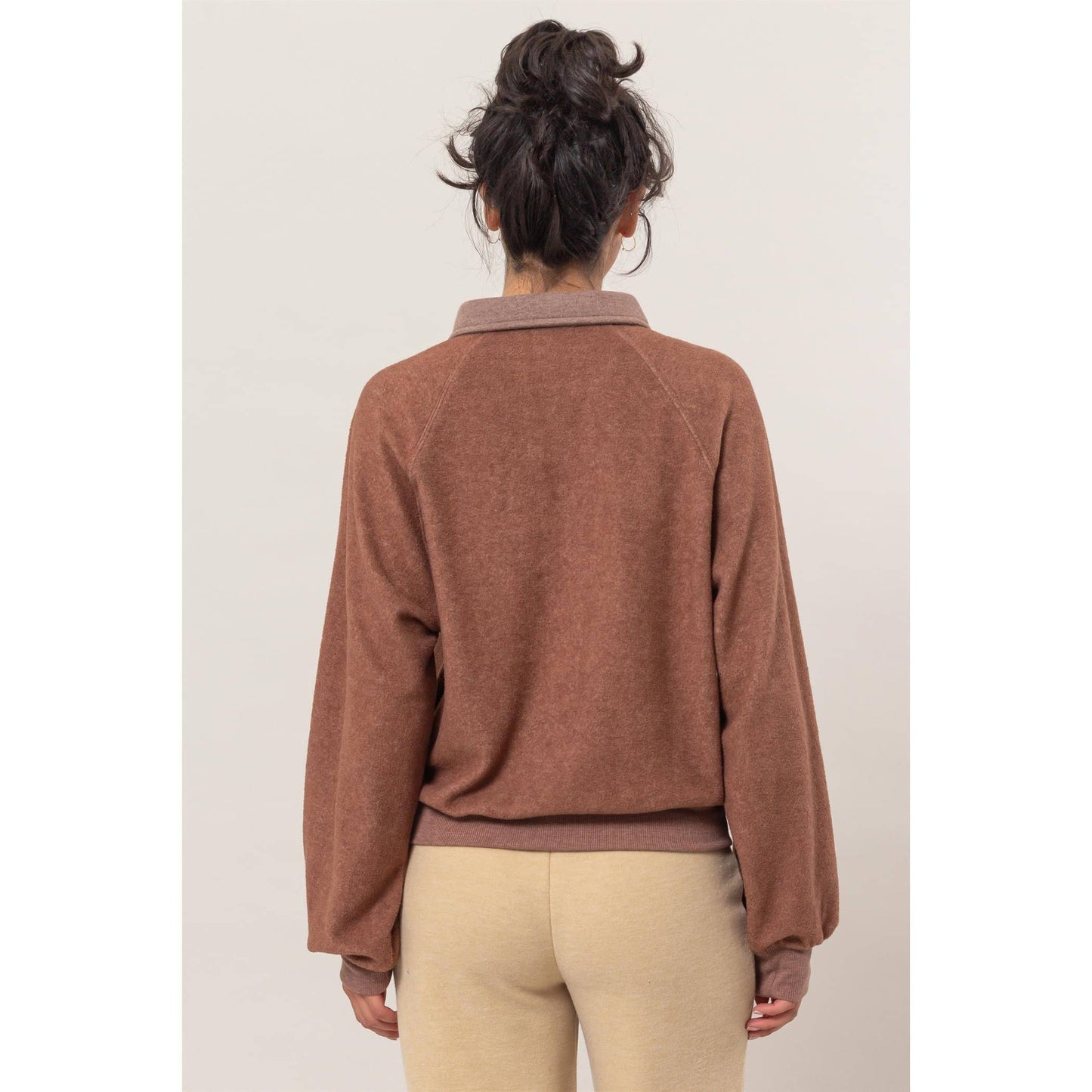Collared Half-Button Sweatshirt