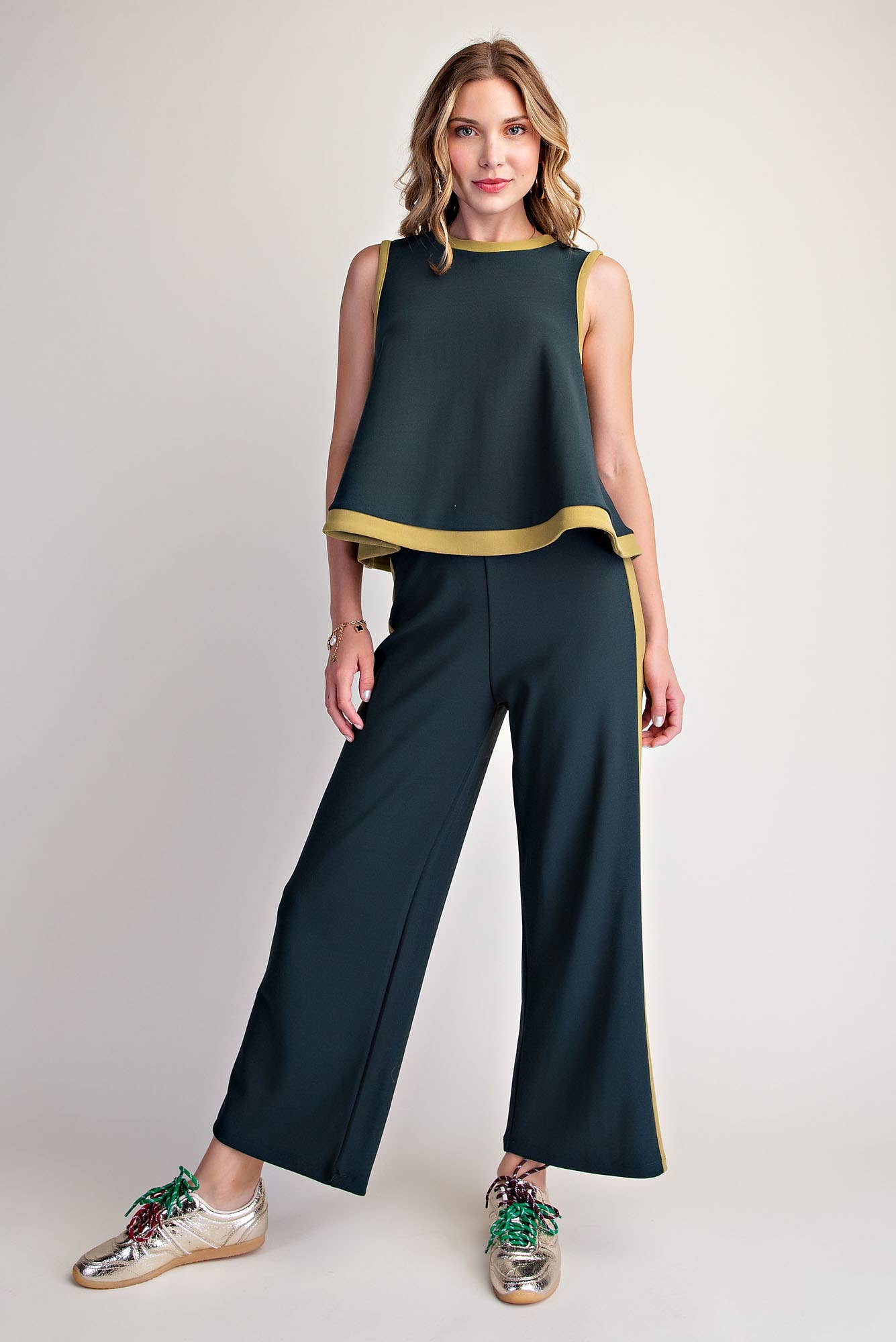 Everyday Pull-On Contrast Pants