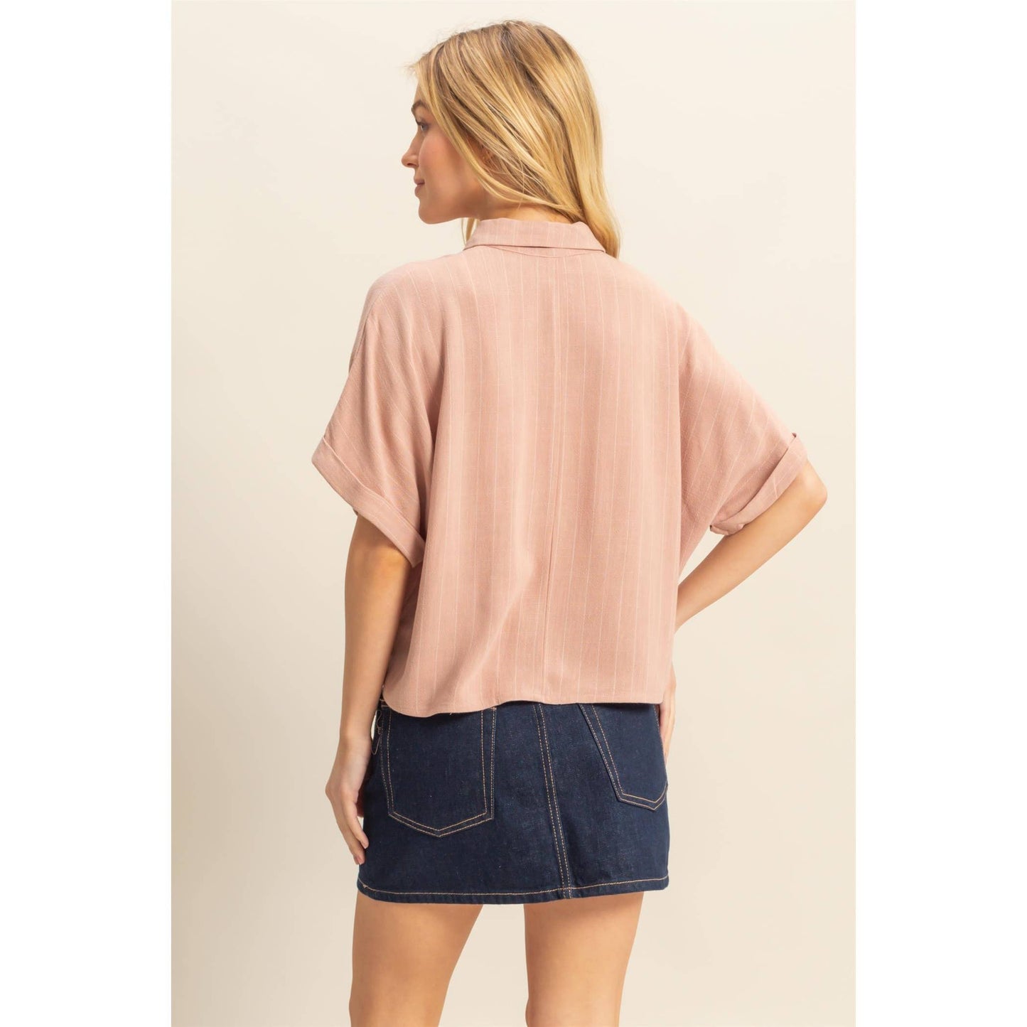 Linen Striped Button Down Shirt