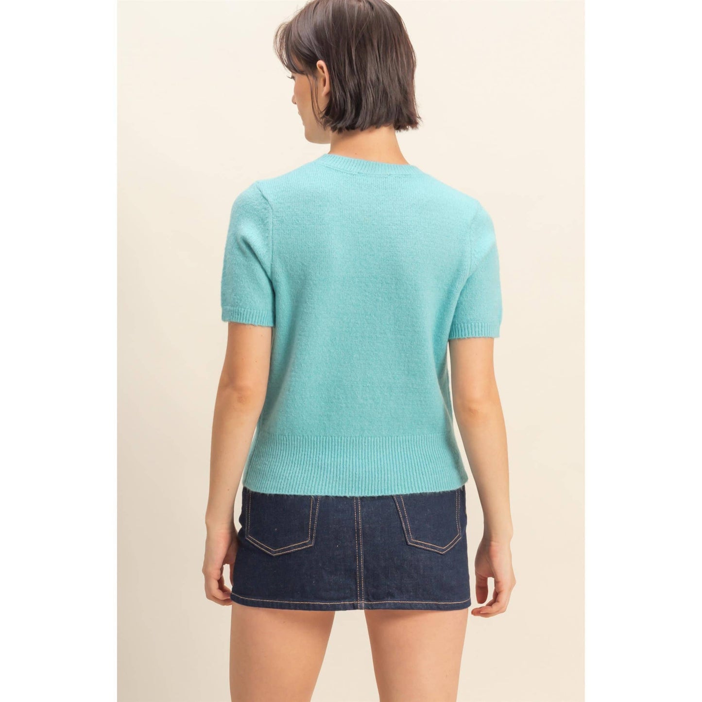 Short Sleeve Sweater Top
