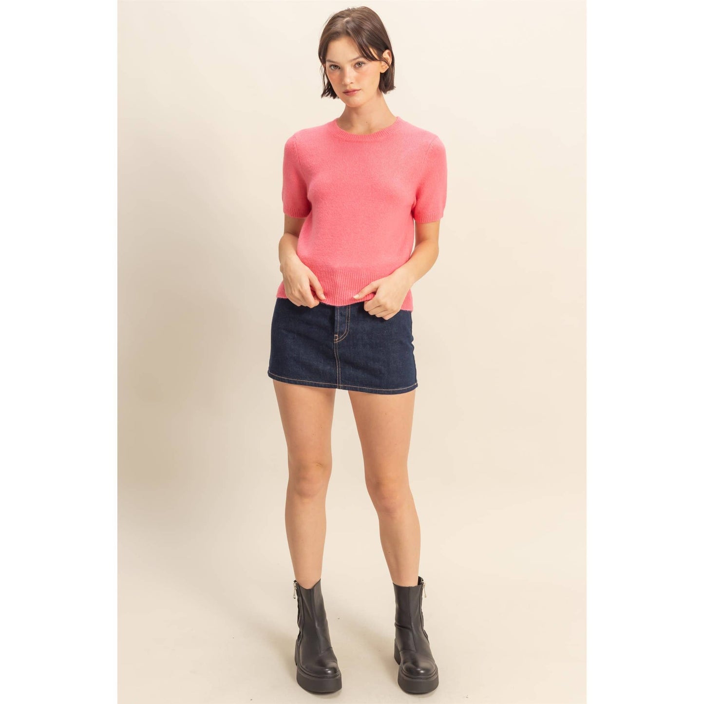Short Sleeve Sweater Top