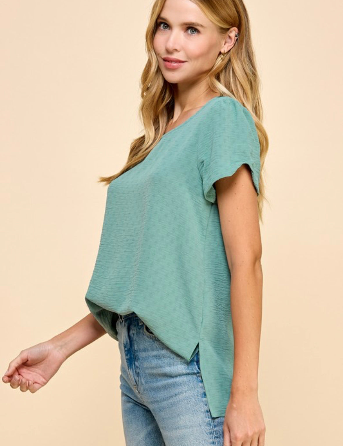 Textured Blouse Seafoam