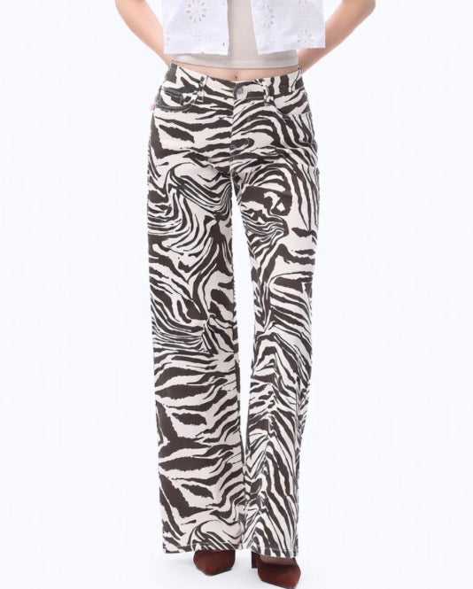 Zebra Brown/Cream Denim