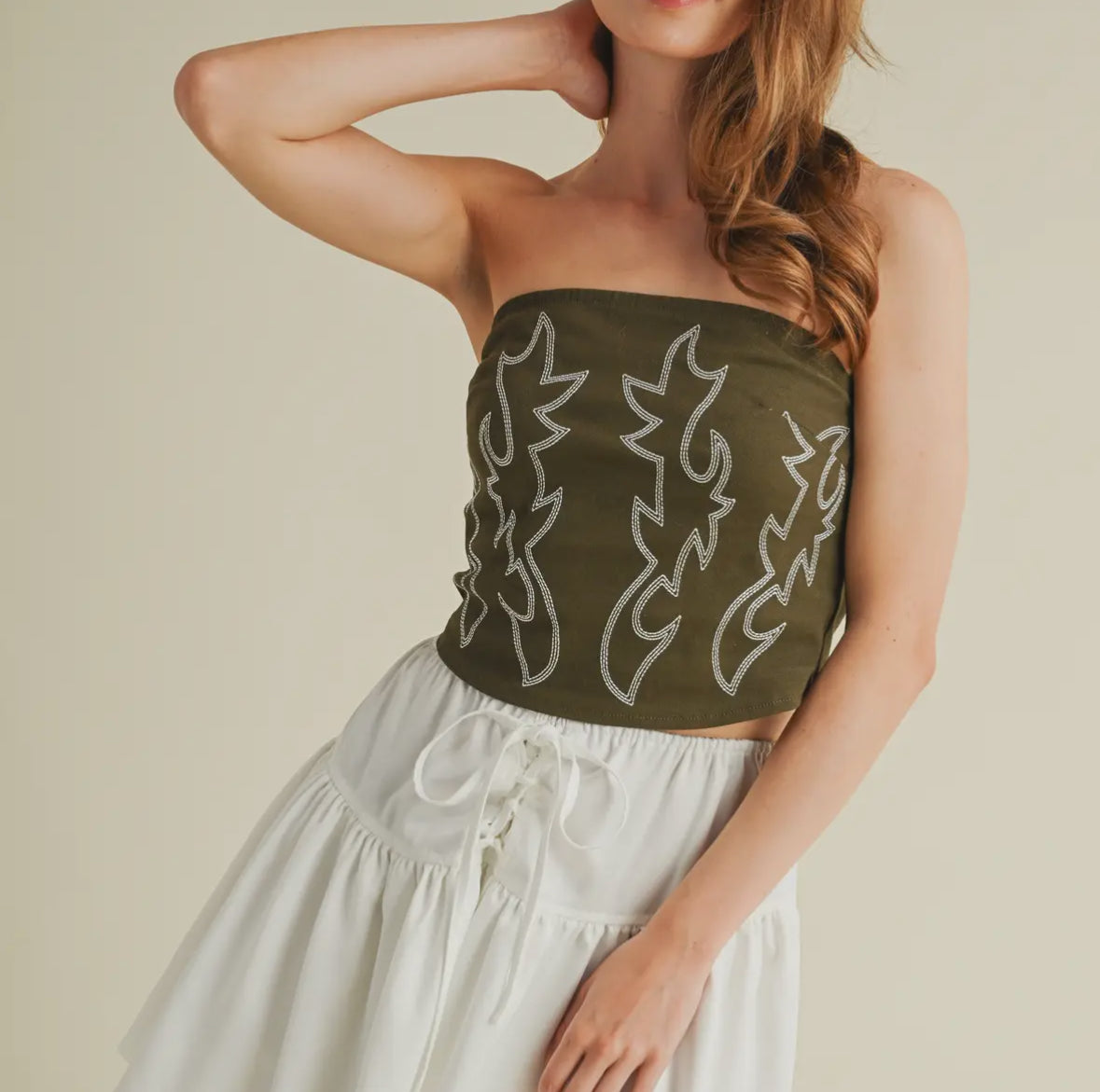 Cowboy Embroidery Top Black
