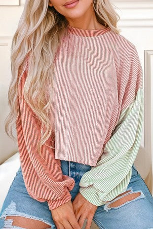 Corded Colorblock Long Sleeve
