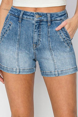 High Rise Front Seam Shorts