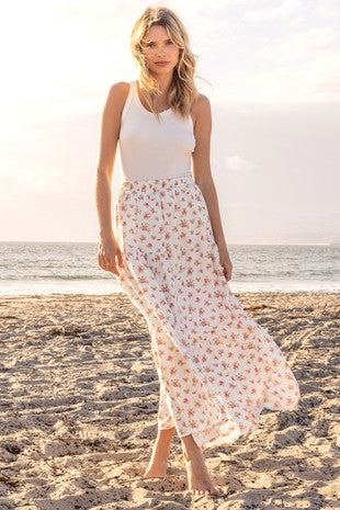 Three Tiered Floral Skirt