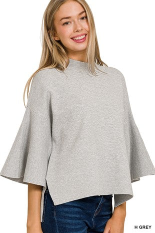 Bell Sleeve Sweater Gray