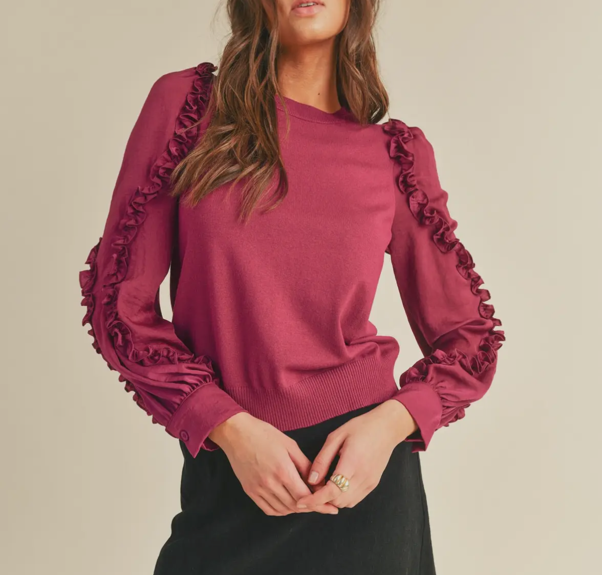 Mixed Media Purple Sweater