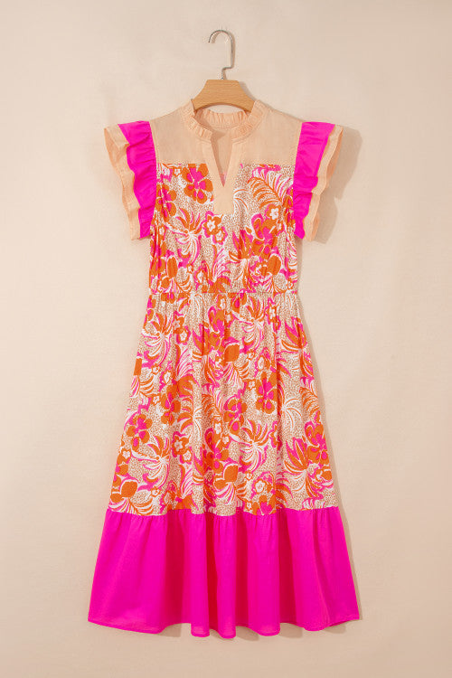 Summer Floral Colorblock Maxi