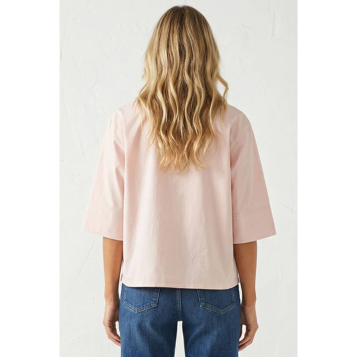 Boxy Half Sleeve Button Up Shirt