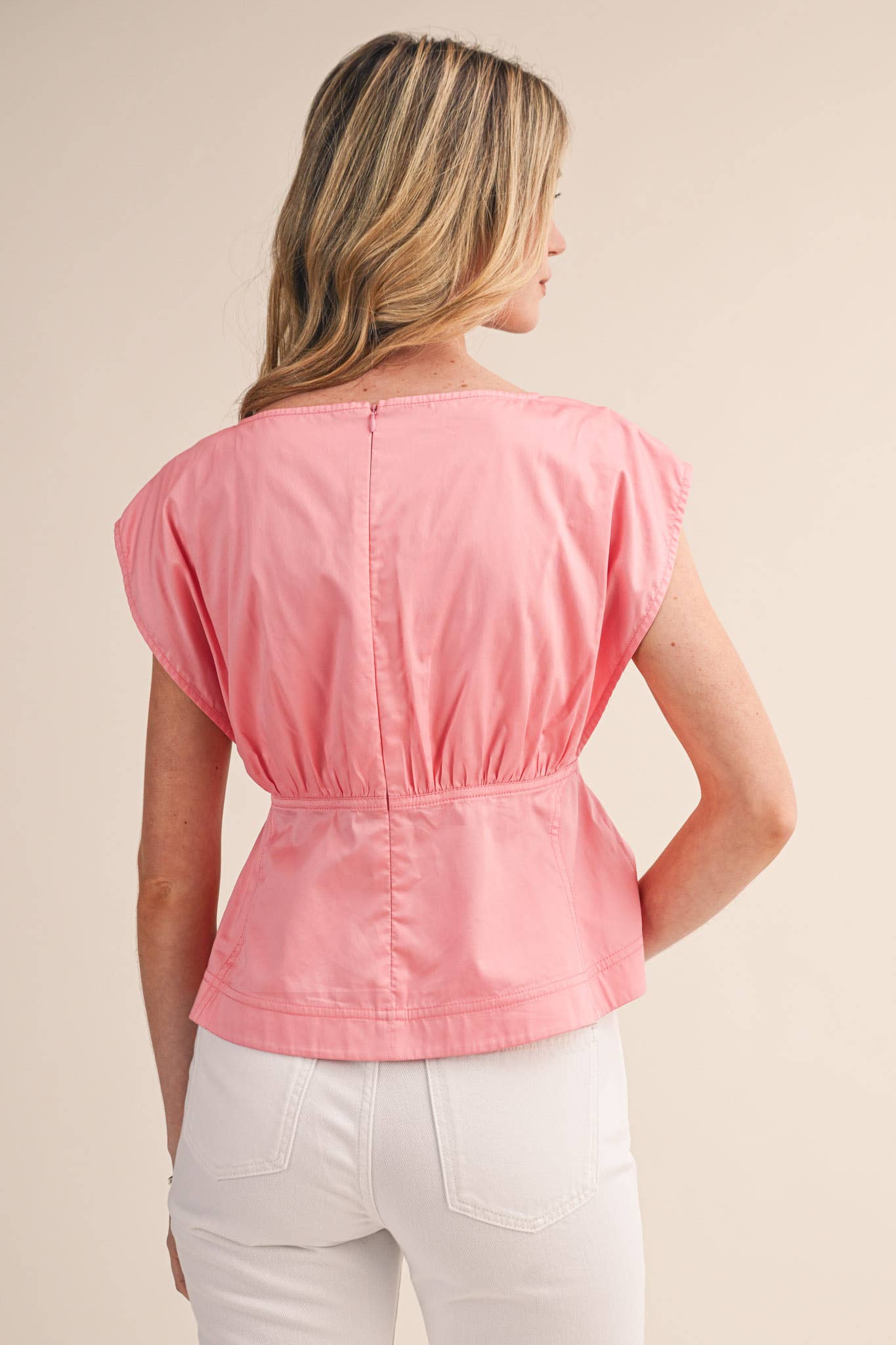 BOAT NECK PEPLUM TOP