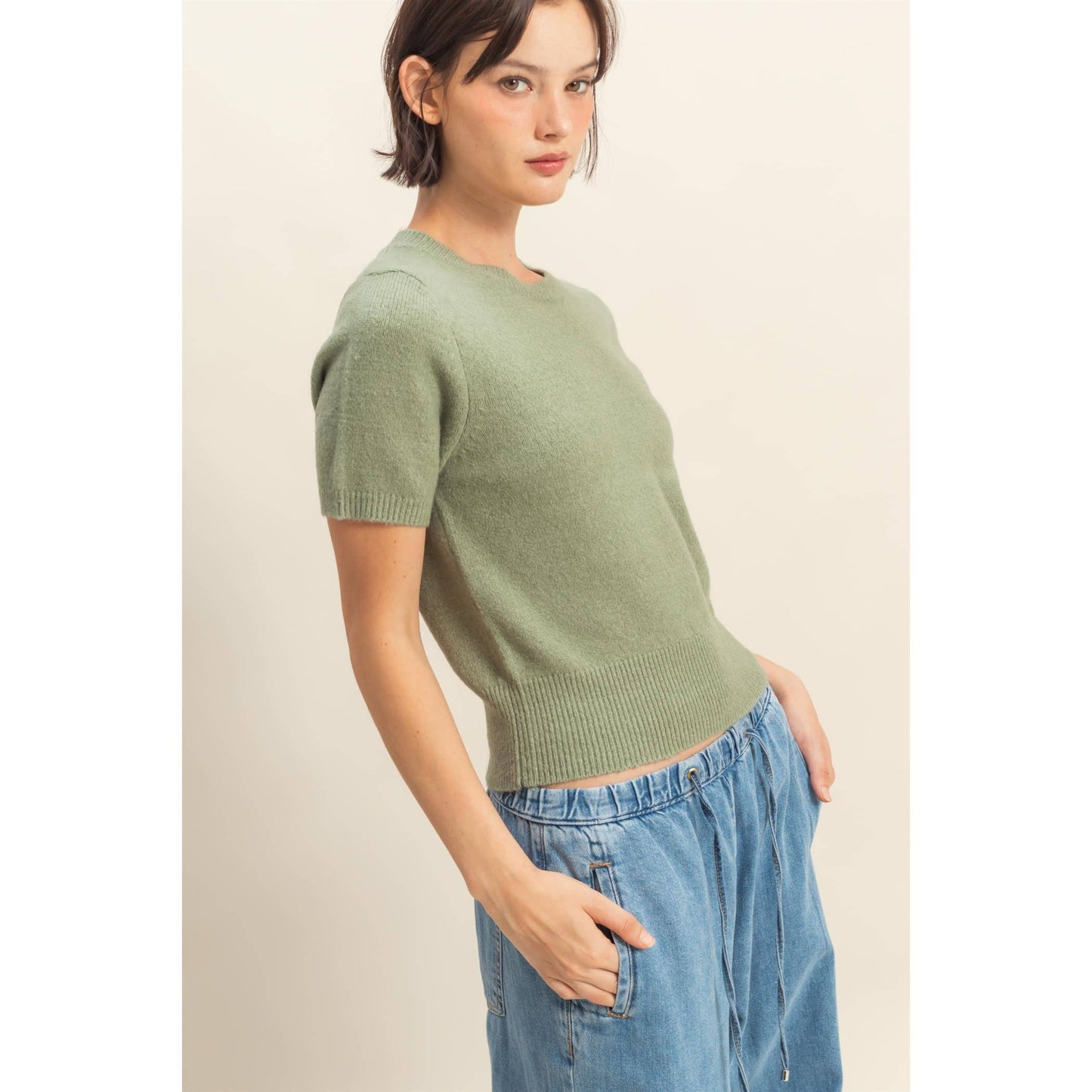 Short Sleeve Sweater Top