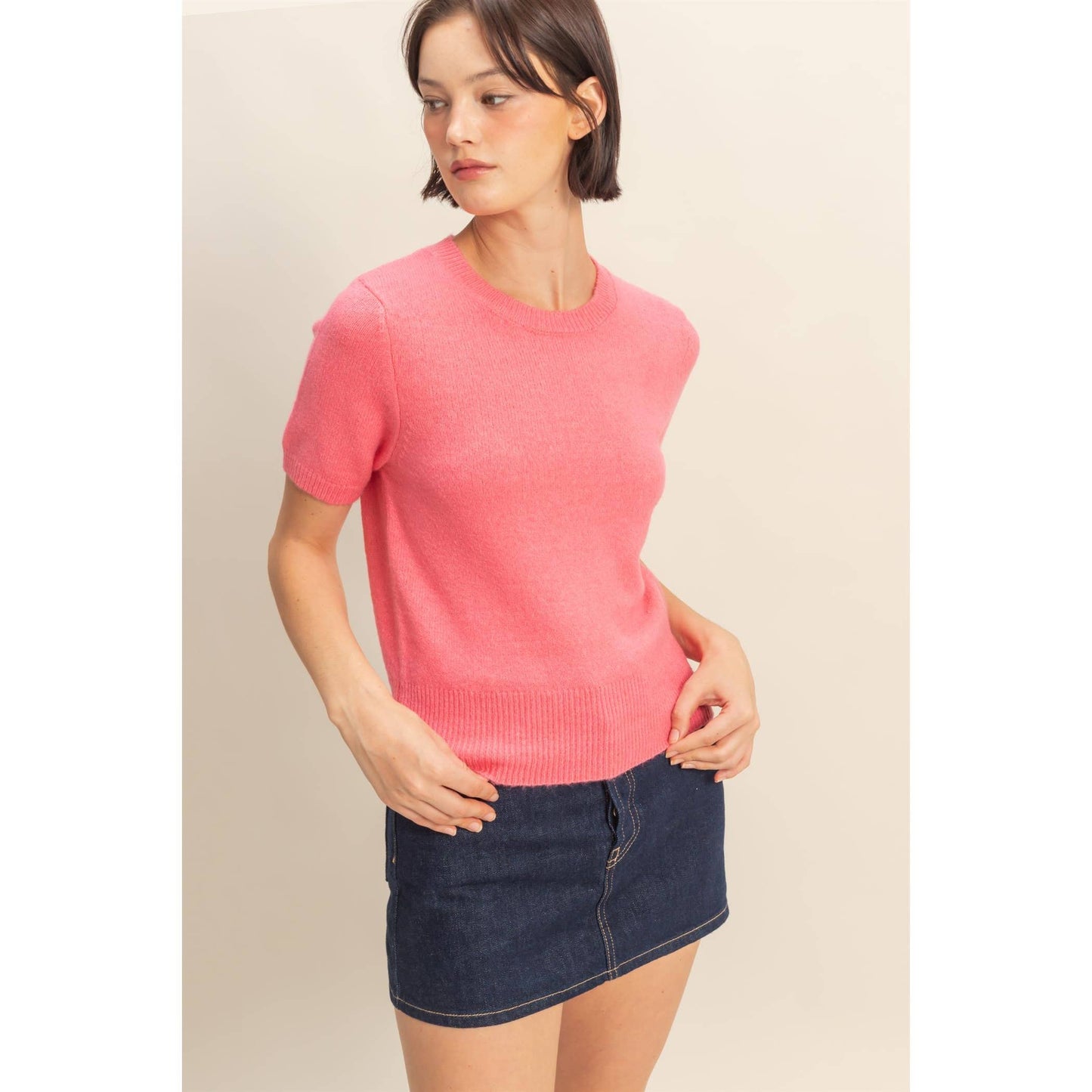 Short Sleeve Sweater Top