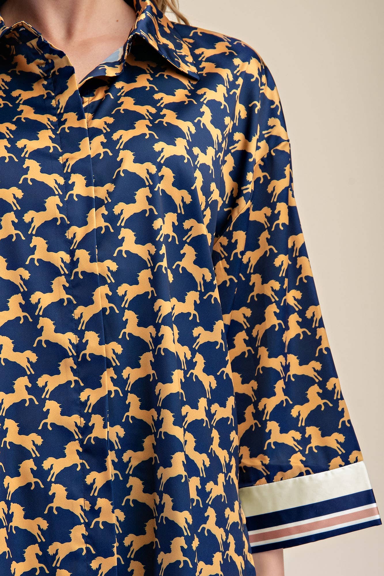Button Front Animal Print Shirt