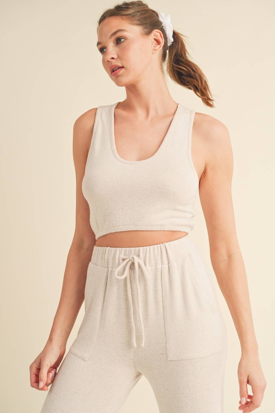 Soft Brushed Hacci Lounge Tank and Pants Set