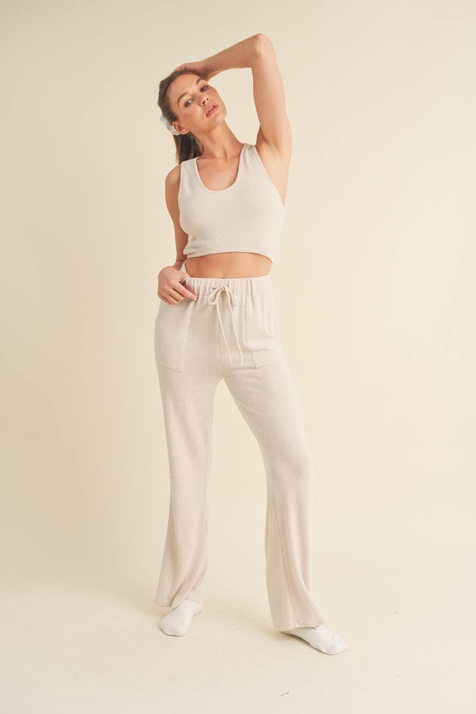 Soft Brushed Hacci Lounge Tank and Pants Set