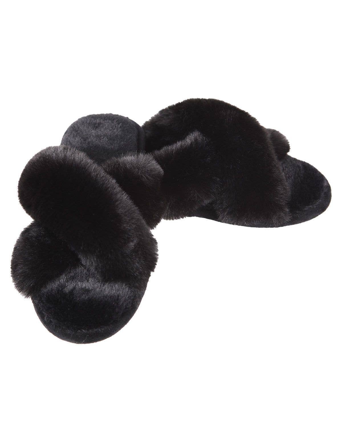 MeMoi Beverly Fur Open Toe Plush Slipper
