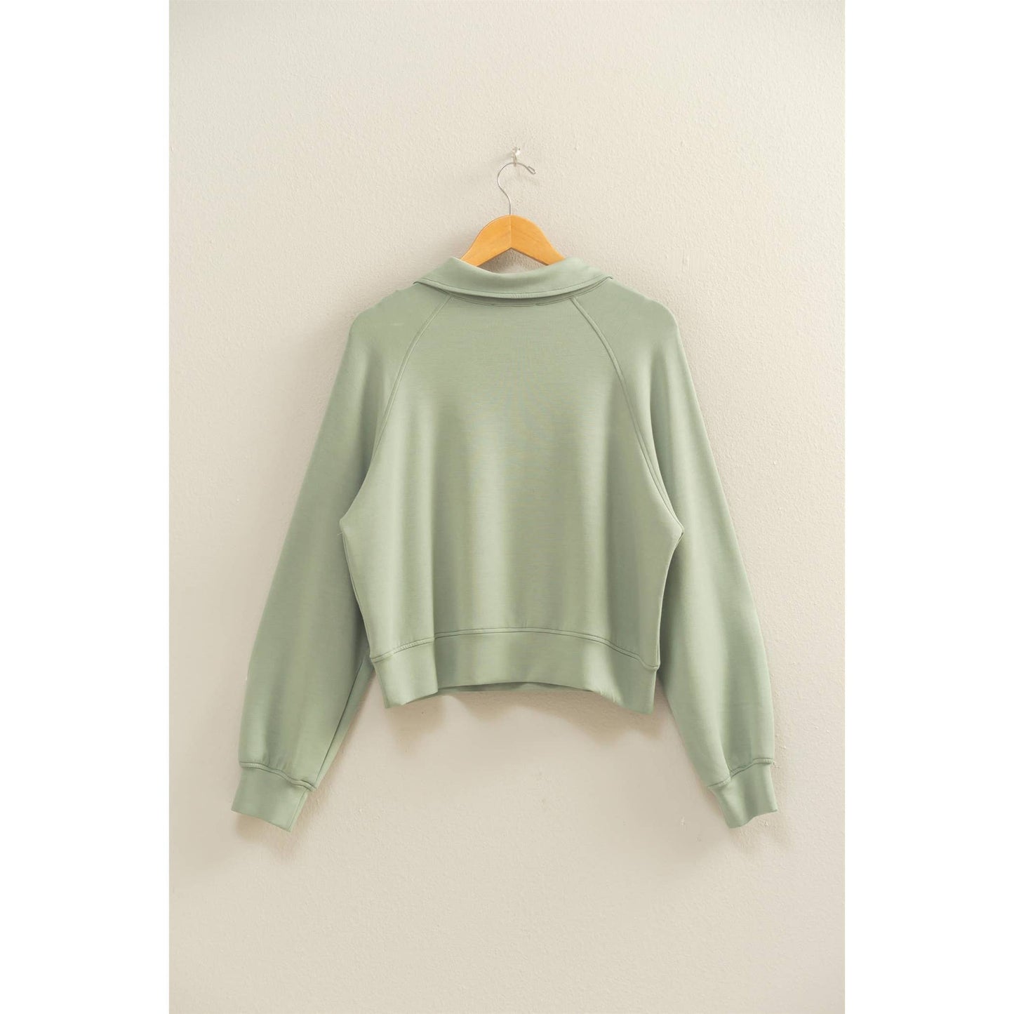 Scuba Half Zip-Up High Neck Collar Sweatshirt