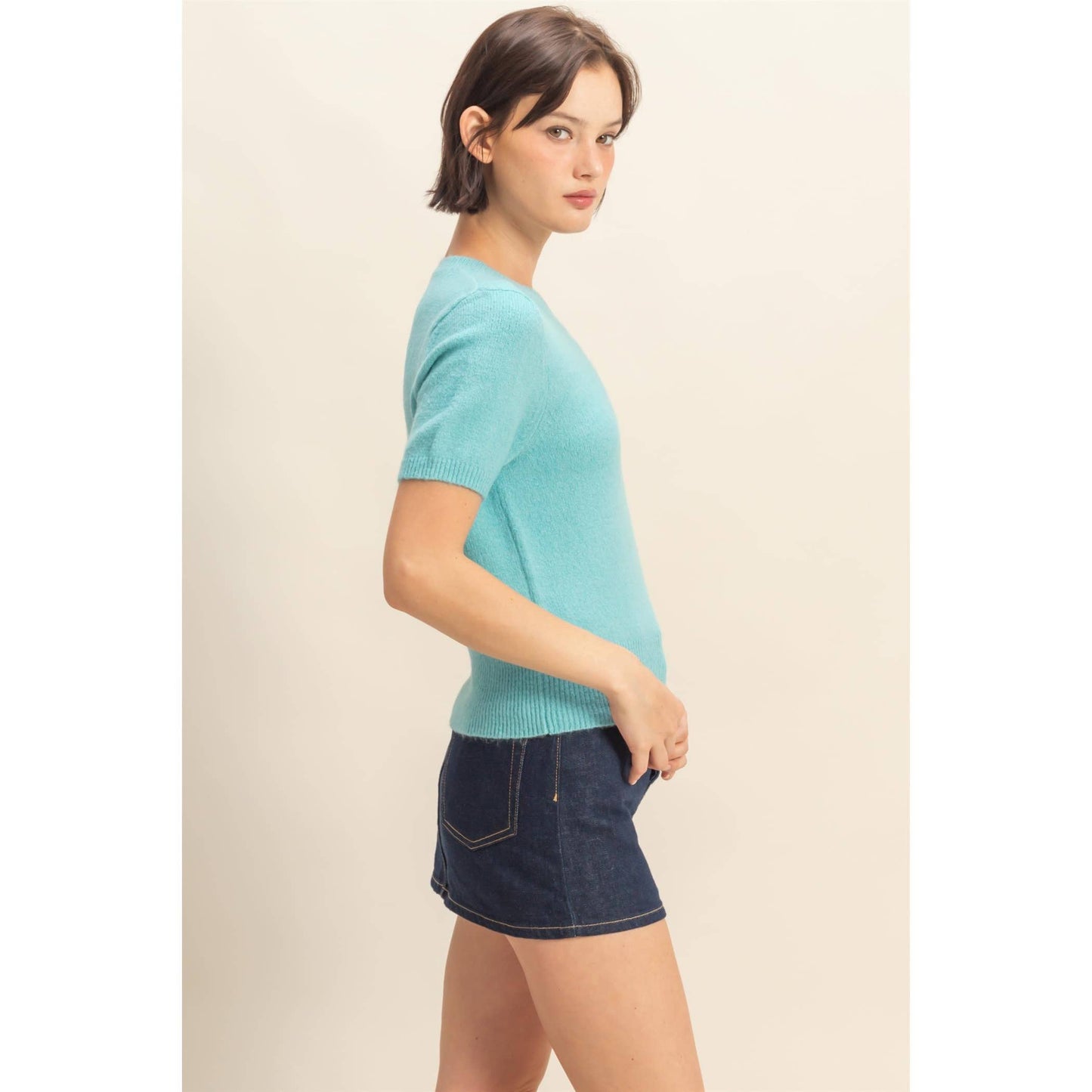 Short Sleeve Sweater Top