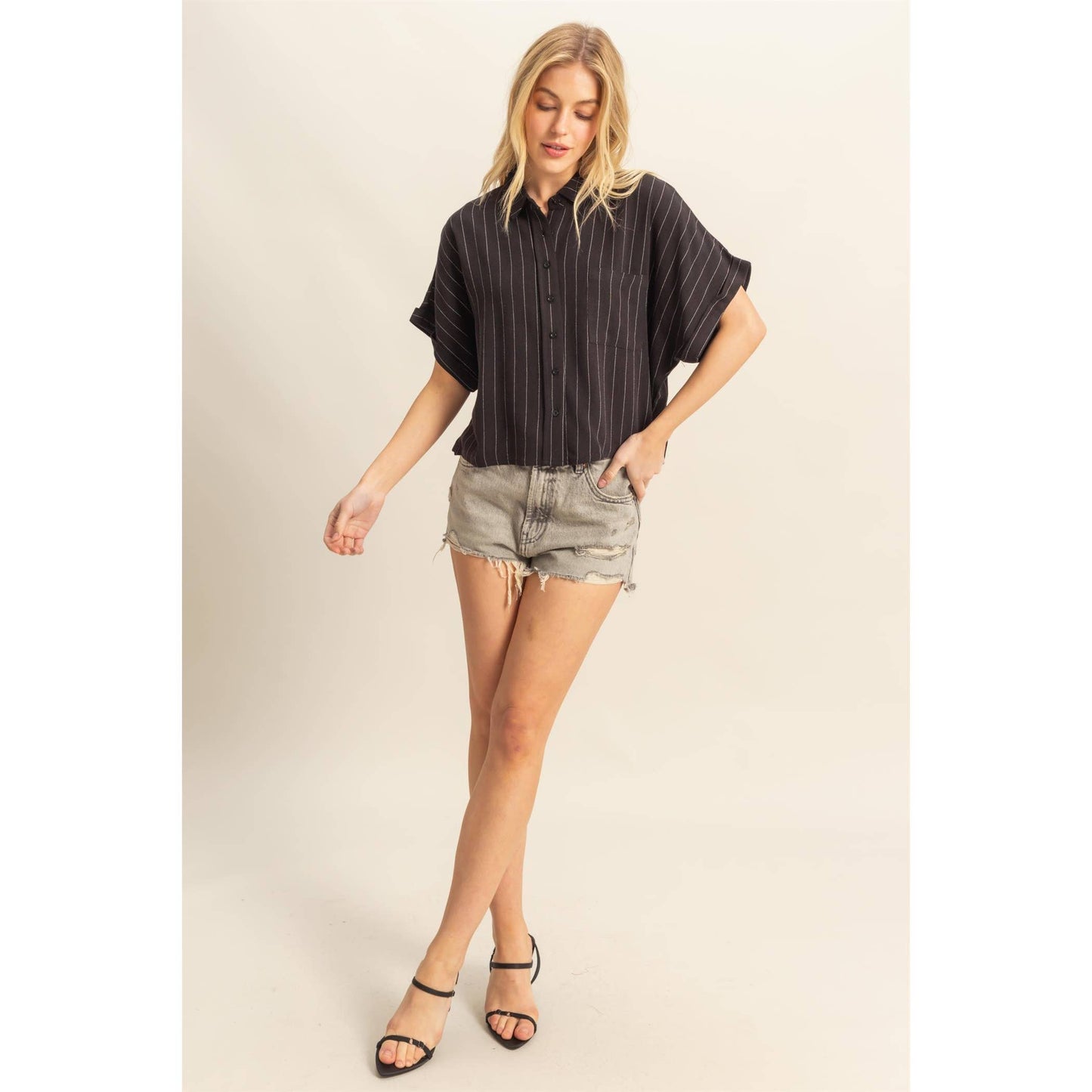 Linen Striped Button Down Shirt