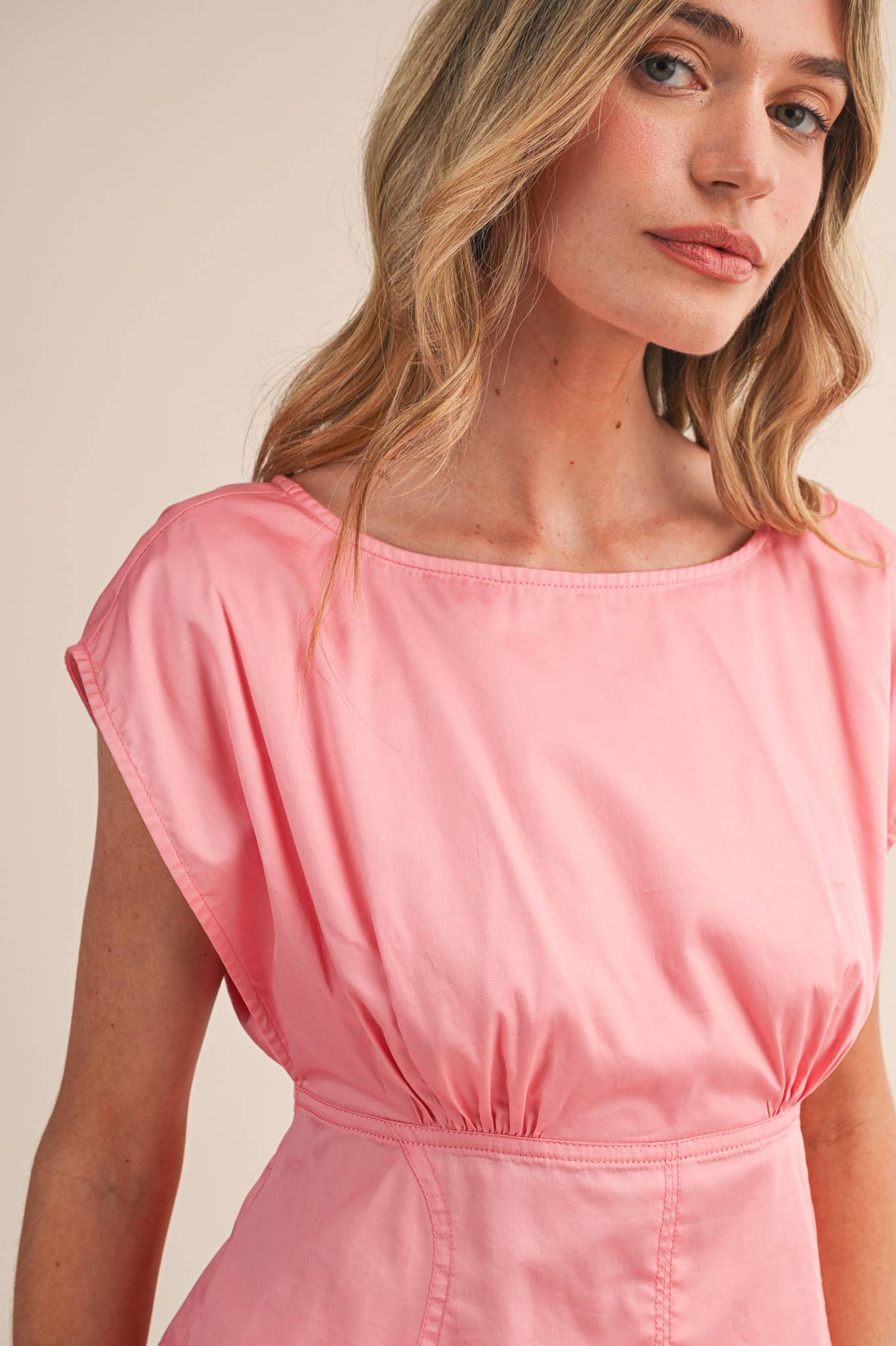 BOAT NECK PEPLUM TOP