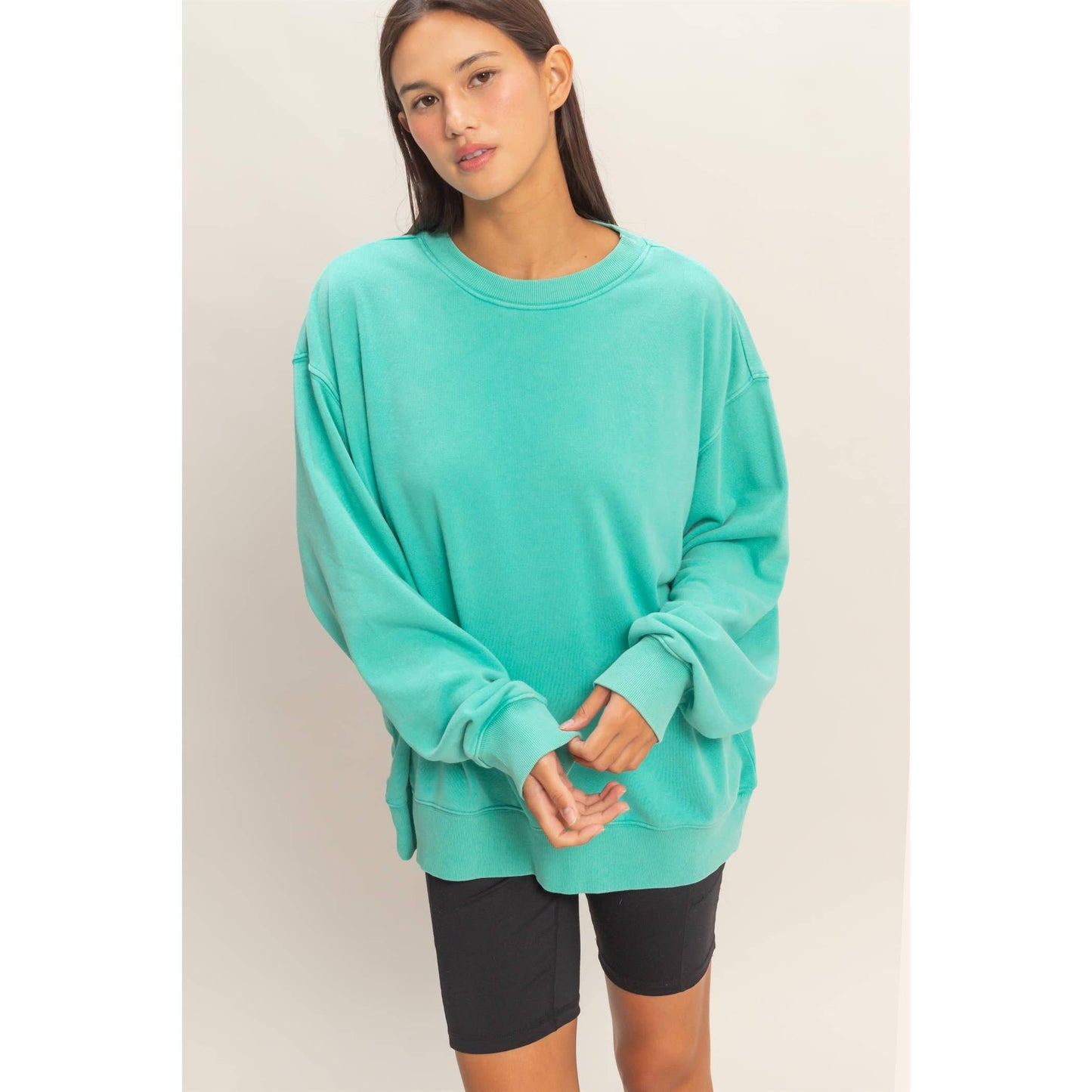 Mineral Washed Crew Neck Sweatshirt