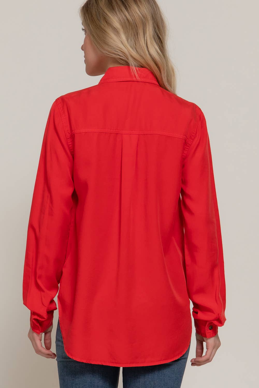 Long Sleeve Color Lyocell Shirt