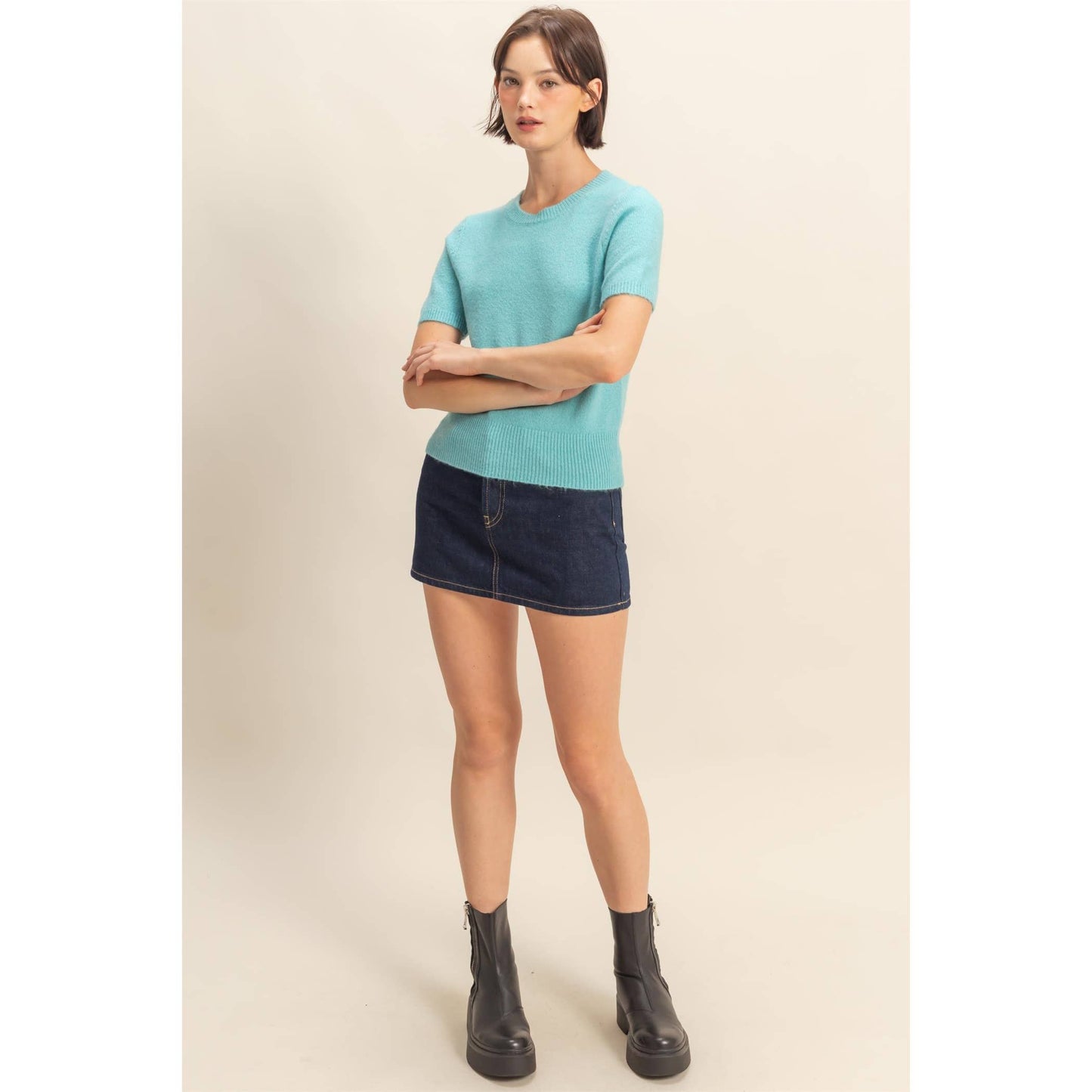 Short Sleeve Sweater Top