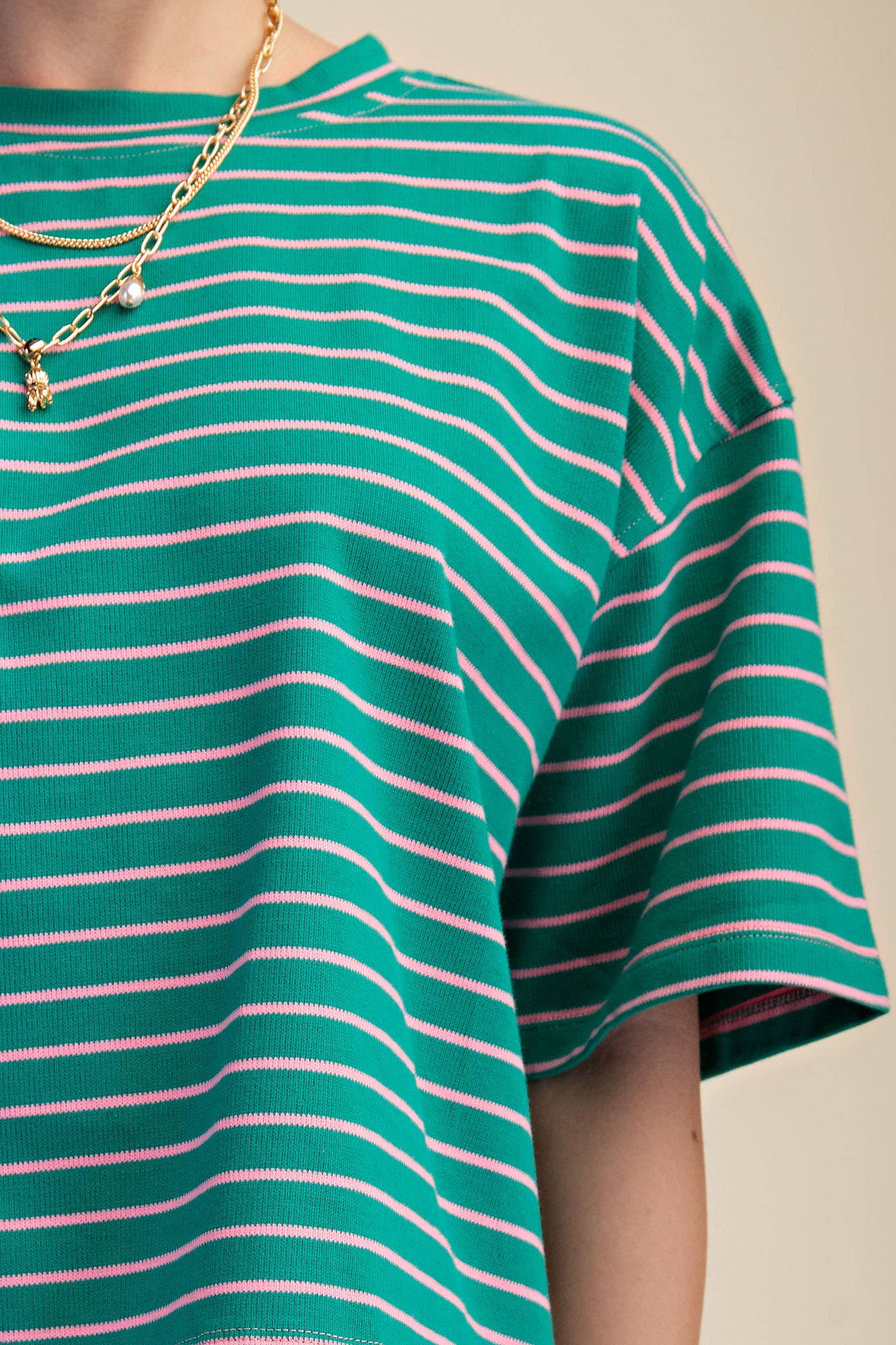 Round Neck Wide Sleeve Pullover Stripe Everyday Top