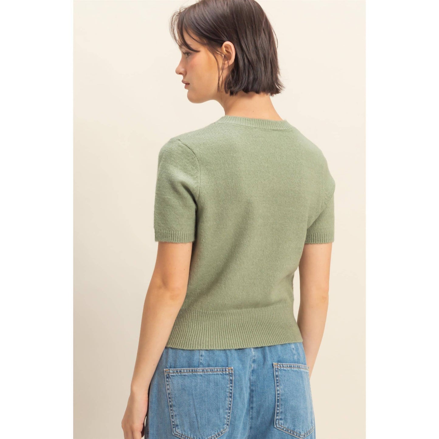 Short Sleeve Sweater Top