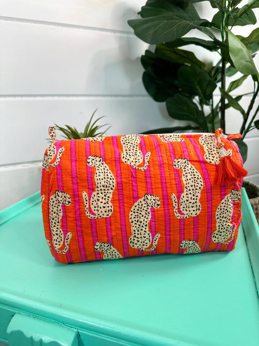 Cosmetics Bag | Quilted Makeup Bags | Toiletry Bag  | Jaguar