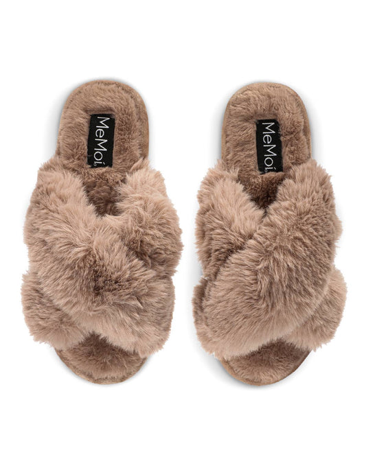 Beverly Faux Fur Open Toe Plush Slipper