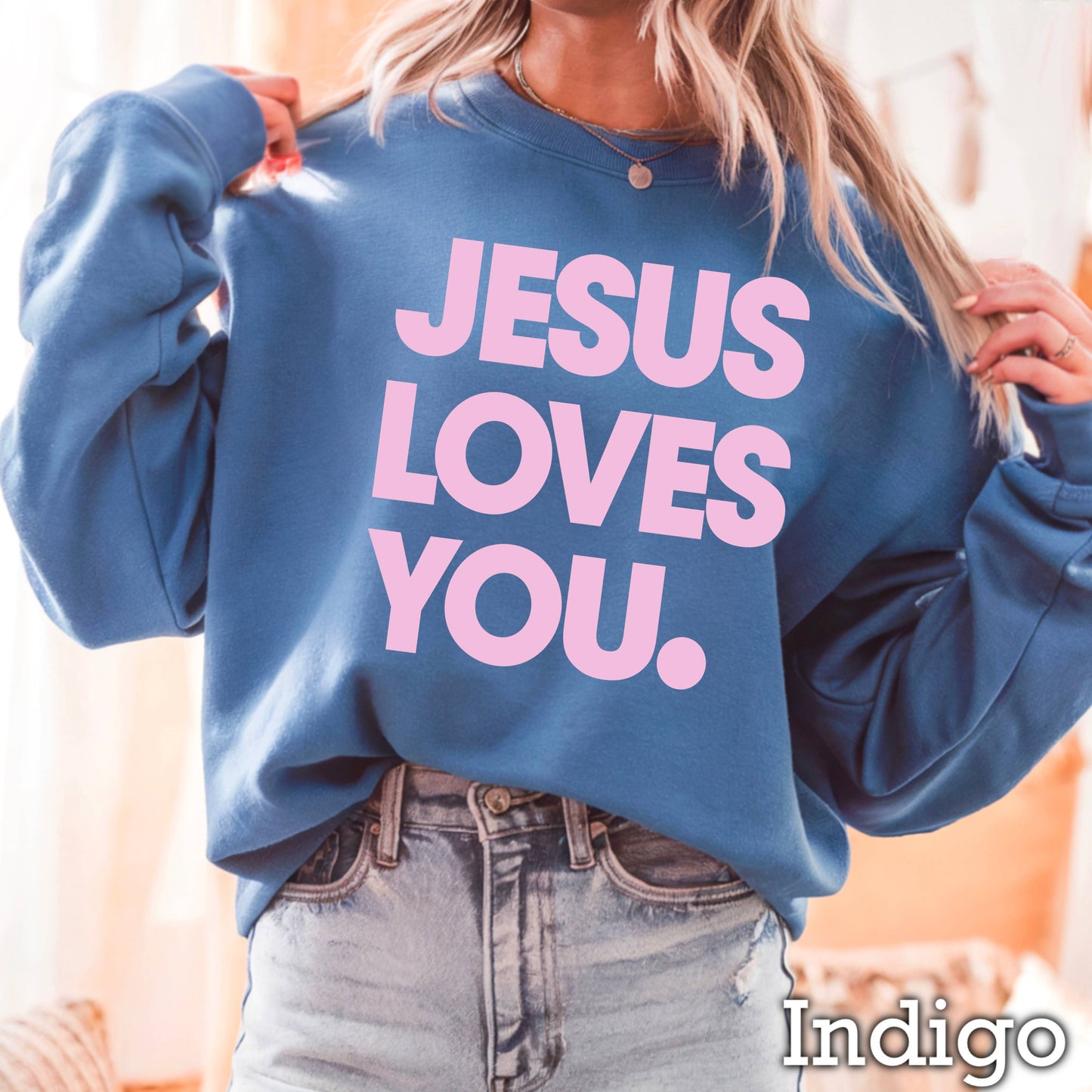 Jesus Loves You Christian Graphic Sweatshirt 