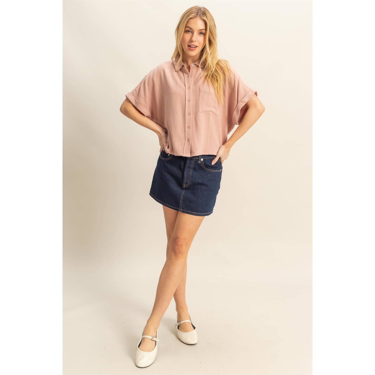 Linen Striped Button Down Shirt
