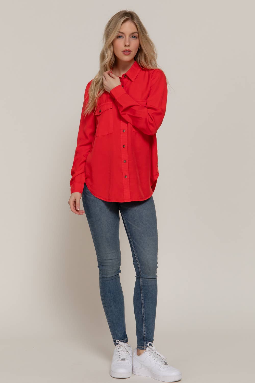 Long Sleeve Color Lyocell Shirt