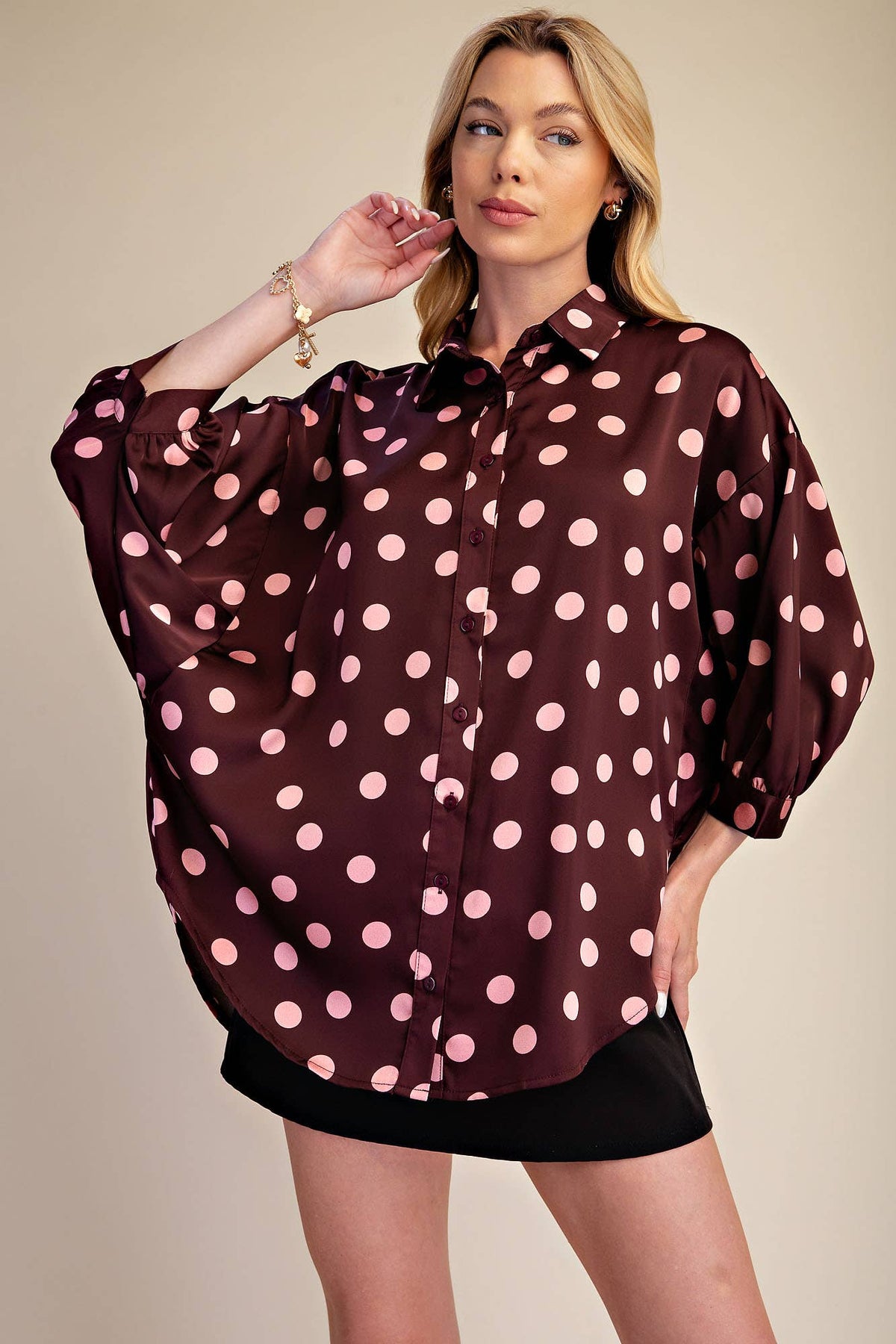 Polka Dot Oversized Shirt