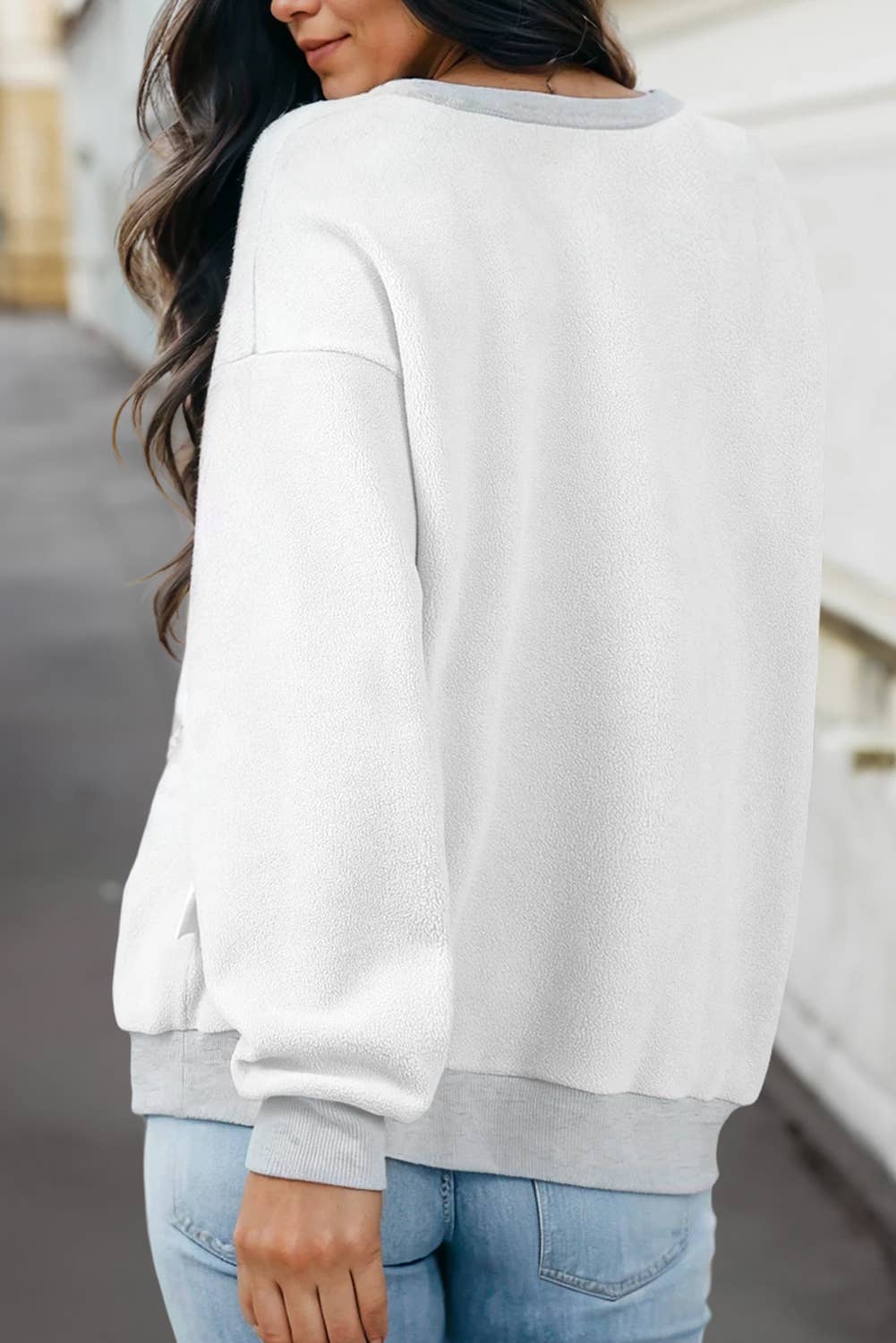 Reversible Oversize Valentine Mock Neck Sweatshirt | S-XL