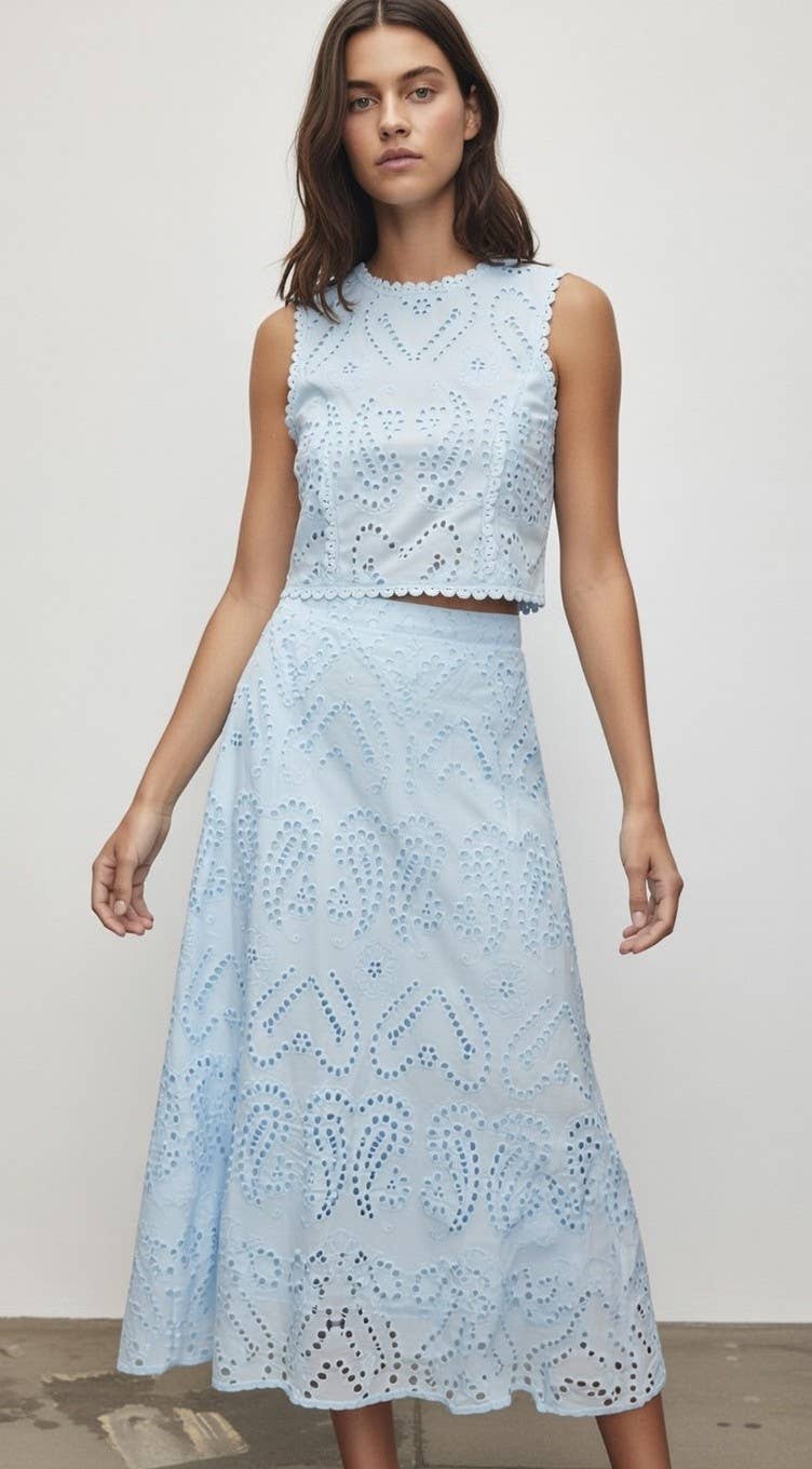 Eyelet Skirt Sets