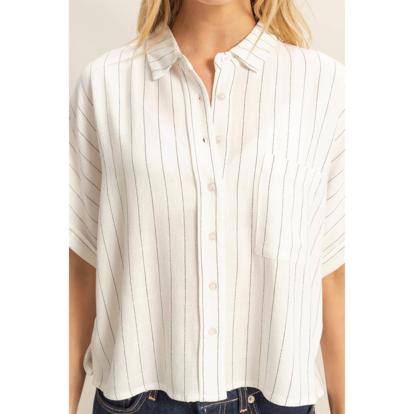 Linen Striped Button Down Shirt