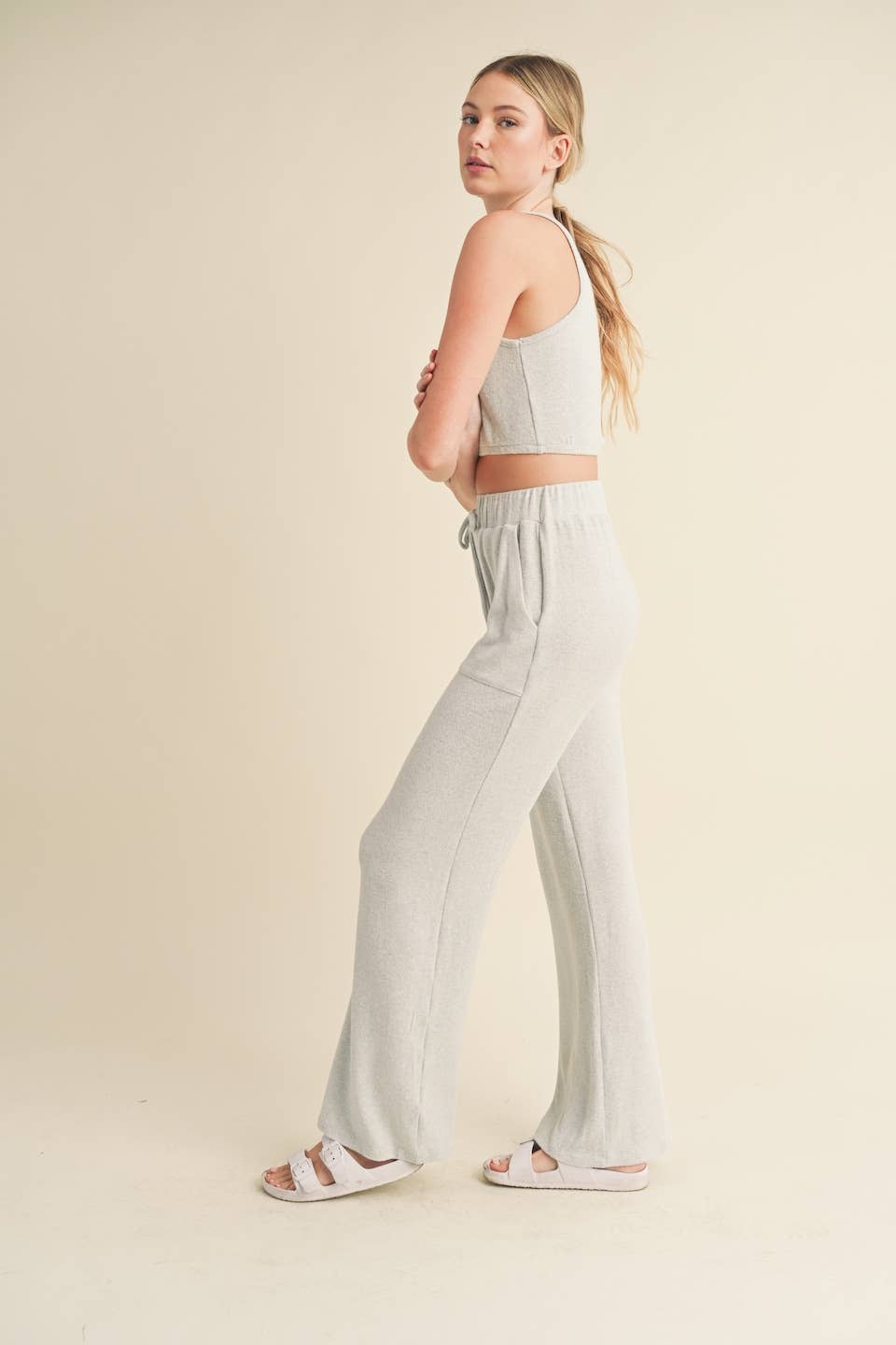 Soft Brushed Hacci Lounge Tank and Pants Set