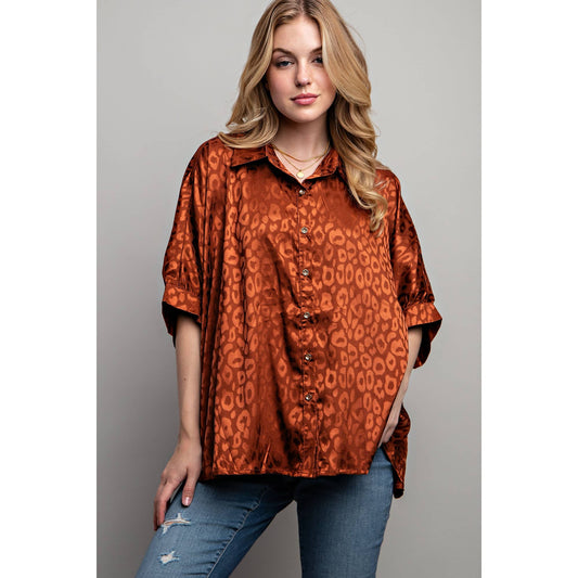 LIGHT SATIN PRINT BUTTON DOWN SHIRT