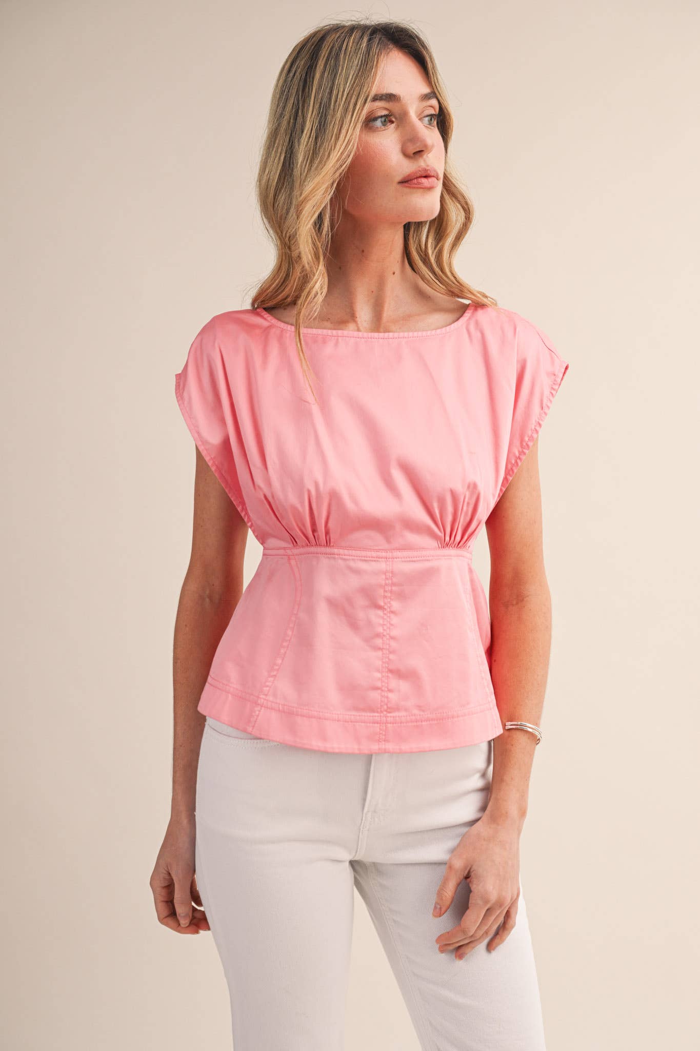 BOAT NECK PEPLUM TOP