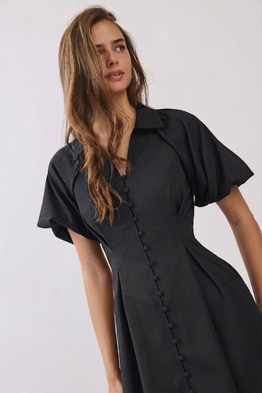 Button Front Midi Dress