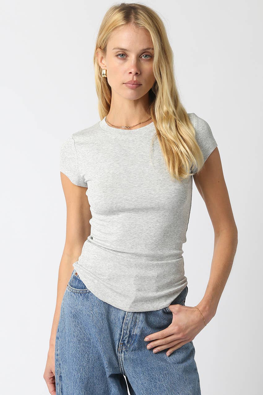 Serena Ribbed Cap Sleeve Top